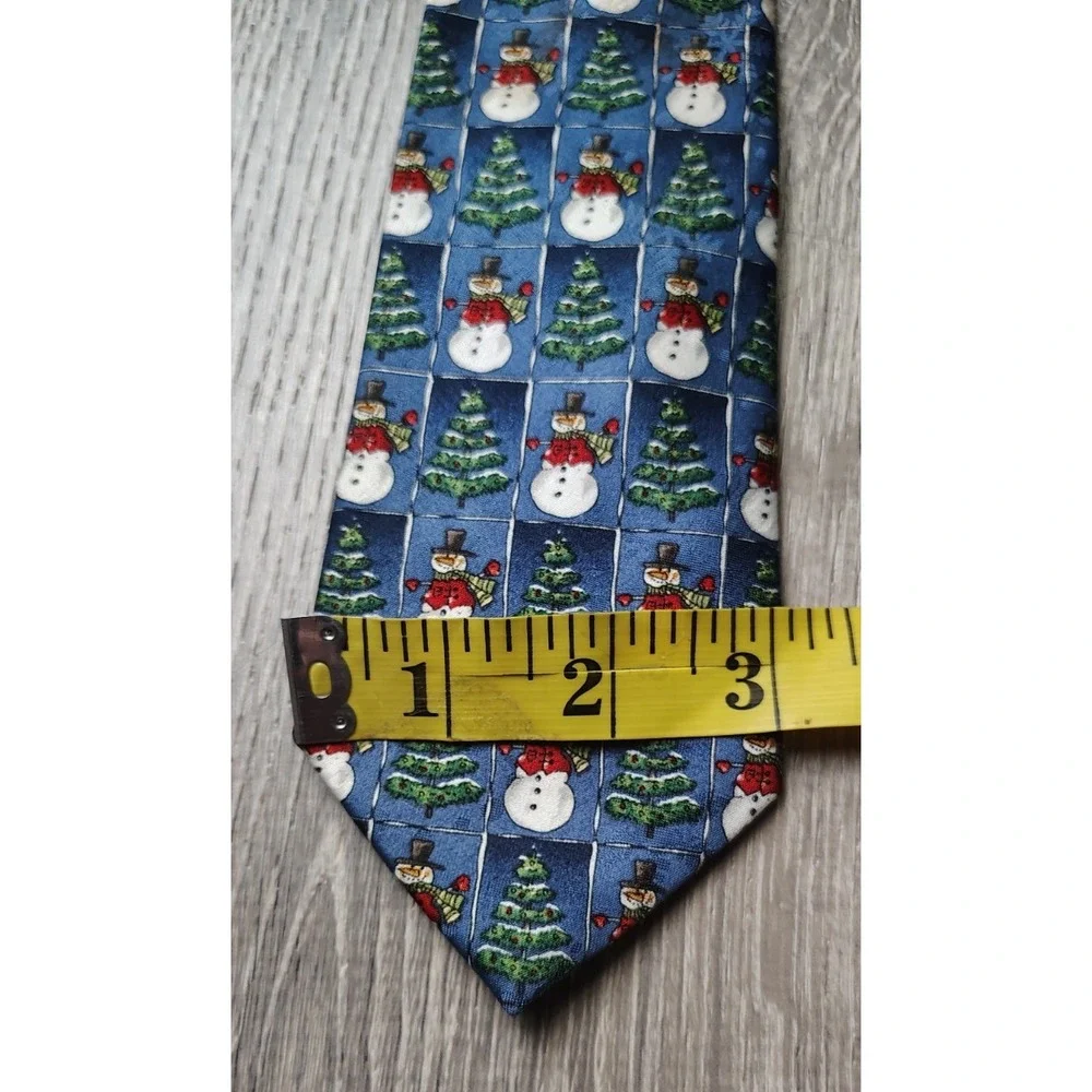 Lot of 2 Snowman Ties Polyester Novelty Yule The Tie Greetings (1) Hallmark Tree